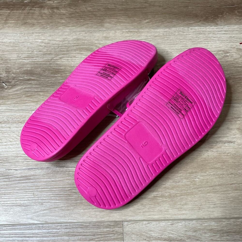 Juicy Couture Women's Bright Pink Logo Mesh Wryter Pool Slide Sandals sz 9 - Picture 8 of 8